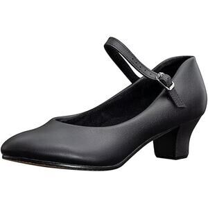 Arcliber Womens Size 8.5 Black Faux Leather 2" Heel Round Toe Stage Dance Shoes